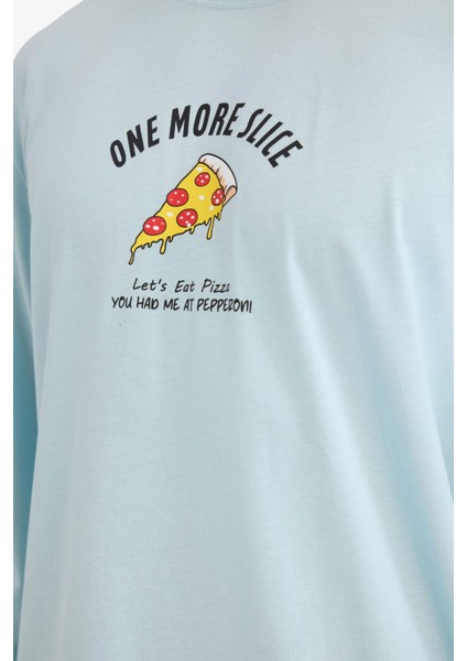 Pijama Takımı Regular Fit Baskılı Uzun Kollu Üst Desenli Uzun Alt G4959AX25WN fırsatları