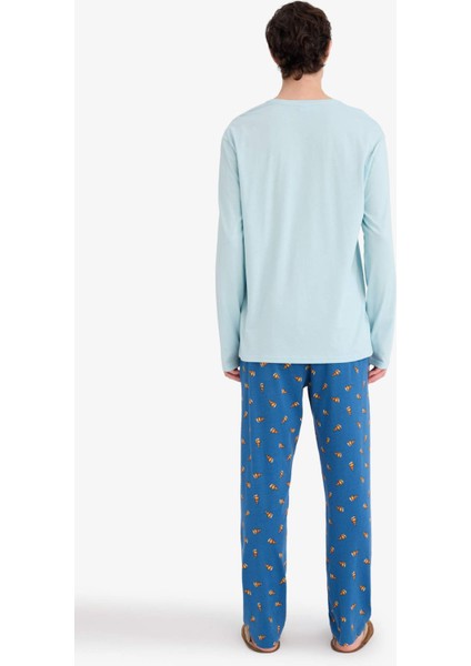 Pijama Takımı Regular Fit Baskılı Uzun Kollu Üst Desenli Uzun Alt G4959AX25WN indirimleri