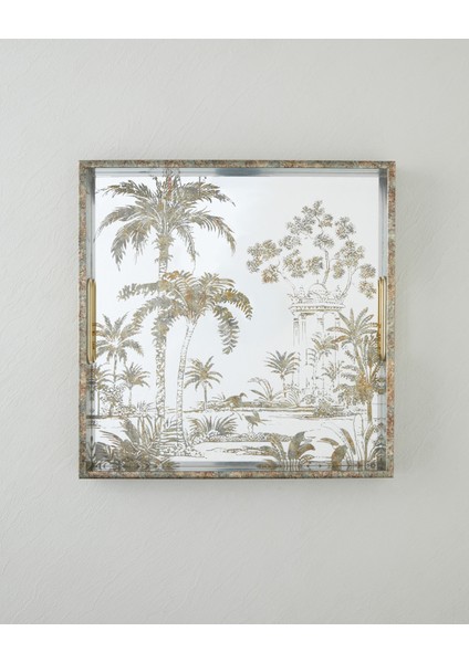 Stria Dekoratif Tepsi 37X37X4 cm Kahverengi