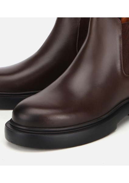 02BOH318040A480 ERKEK Deri Kahverengi Lastik Detaylı Chelsea Bot modelleri