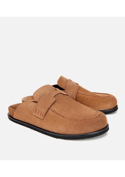 02TEH317530A340 ERKEK Süet Taba Kahverengi Düz Terlik fiyatları