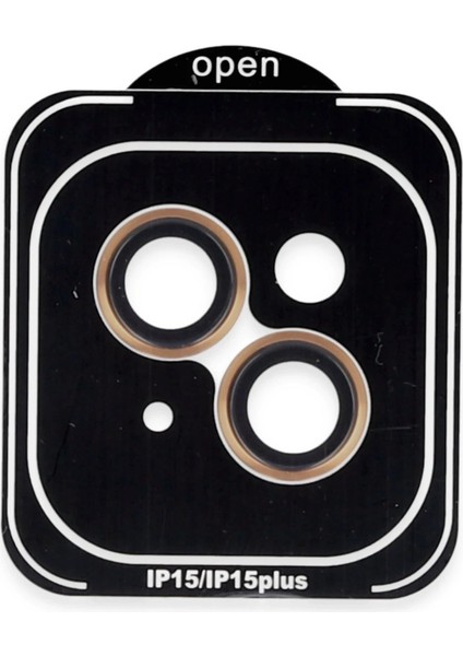 iPhone 15 Pvd Metal Kamera Lens - TURUNCU-(5796)