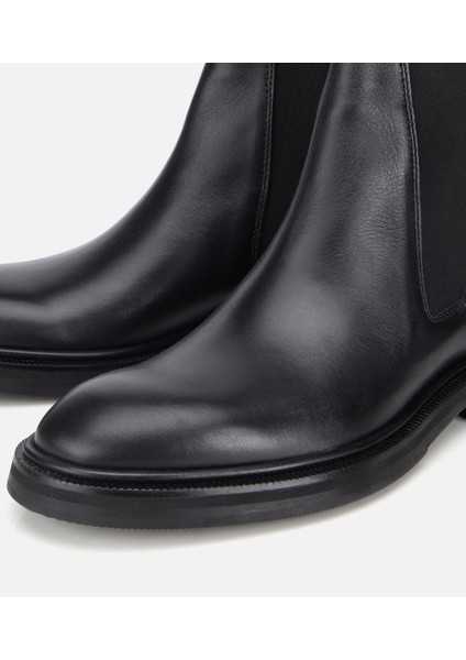 02BOH312260A100 ERKEK Deri Siyah Lastik Detaylı Chelsea Bot modelleri