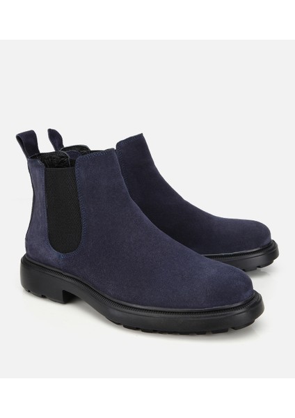 02BOH318160A680 ERKEK Süet Deri Lacivert Lastik Detaylı Chelsea Bot fiyatları