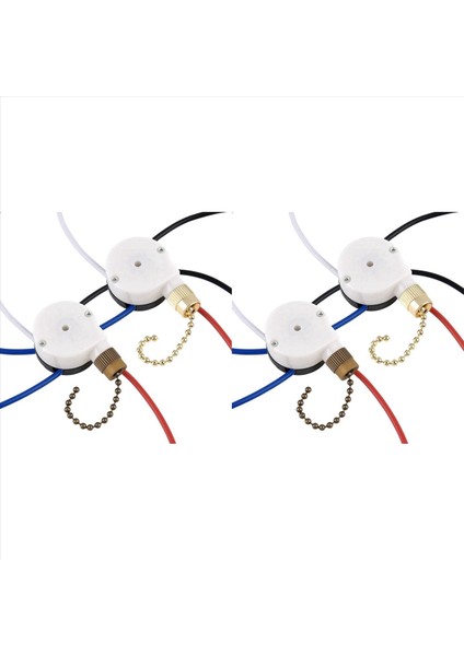 2x Tavan Fan Anahtarı Kiti ZE-208S E89885 3 Hız 4 Tel Çekme Zinciri Tavan Fan Parçaları Anahtar Hız Kontrol Anahtarı (Yurt Dışından)