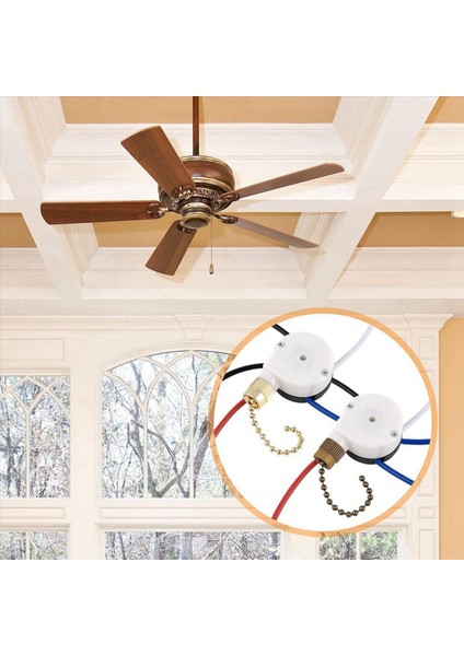 2x Tavan Fan Anahtarı Kiti ZE-208S E89885 3 Hız 4 Tel Çekme Zinciri Tavan Fan Parçaları Anahtar Hız Kontrol Anahtarı (Yurt Dışından) fiyatları