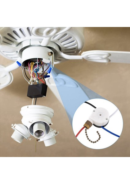 2x Tavan Fan Anahtarı Kiti ZE-208S E89885 3 Hız 4 Tel Çekme Zinciri Tavan Fan Parçaları Anahtar Hız Kontrol Anahtarı (Yurt Dışından) fırsatları