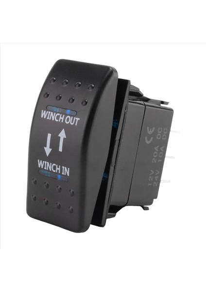 12V 20A Vinç Içinde Vinç Dışarı Açılan Rocker Anahtarı 7 Pin LED Mavi (Yurt Dışından)
