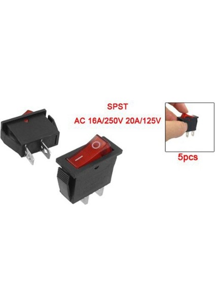 20 Pcs 2 Pin Spst Kırmızı Neon Işık Açık/kapalı Rocker Anahtarı Ac 16A/250V 20A/125V (Yurt Dışından) fırsatları