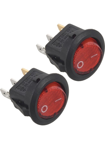2x Kırmızı 3 Pin 20MM Kapalı Bipolar Geçiş Anahtarı (Yurt Dışından)