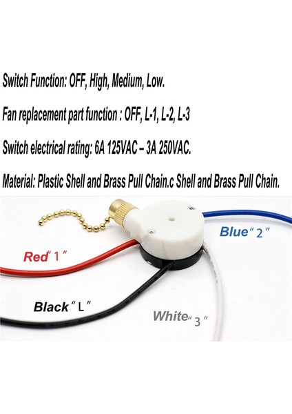 2pcs Tavan Fan Işıkları Switch Zingear ZE-208S E89885 3 Hız 4 Tel Fan Anahtarı Çekme Zinciri Fan Işıkları Anahtarı Bronz (Yurt Dışından) indirimleri