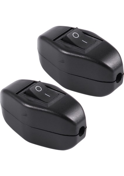 2x Siyah Yatak Odası Kapalı Düğme Satır Anahtarı 6A/250VAC 10A/125VAC (Yurt Dışından)