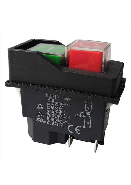 2x Elektromanyetik Anahtarlar Bahçe Araçları Için Pushbutton Anahtarları KJD17 220V 4 Pın -Termınals (Yurt Dışından) fiyatları