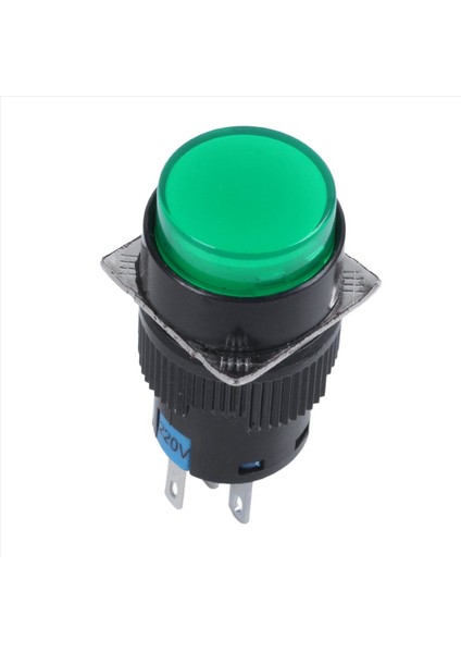 20X Ac 250V 5A Spdt 1no 1nc 5 Pıns Mandal Alma Yeşil Push Düğme Anahtarı W 220V LED Lamba (Yurt Dışından) modelleri