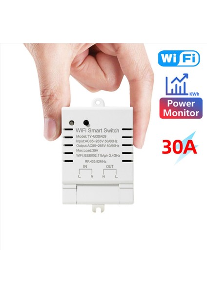 2x Tuya Akıllı Wifi Anahtar Dıy Zamanlayıcı Ac 85-265V Wifi Kablosuz Denetleyici 30A Güç Monitörü Kwh Alexa Google Home Için (Yurt Dışından) indirimleri