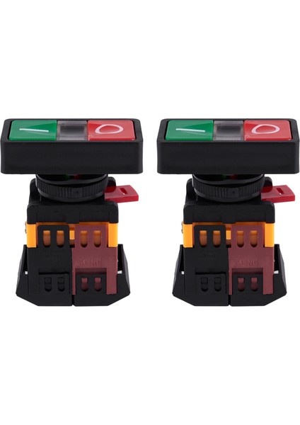 2x Ac 220V Sarı Işık Açma-Kapama Başlat Ana Push Düğmesi Anahtarı 1 No 1 Nc (Yurt Dışından)