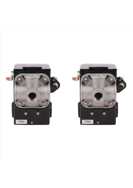2x Basınç Anahtarı Kontrol Hava Kompresörü 140-175 Psı 4 Port Ağır Deryen 26 Amp Siyah (Yurt Dışından)