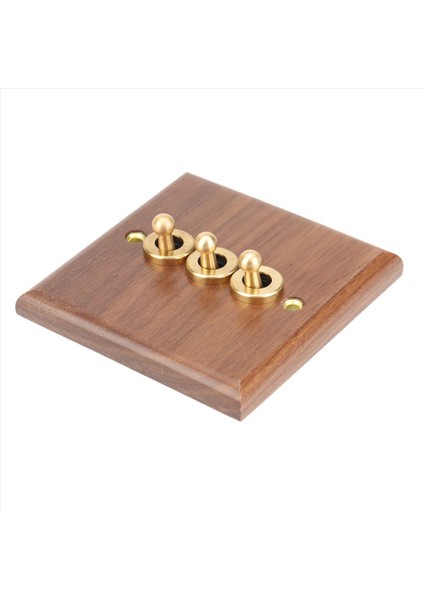 2x Retro Amerikan Endüstriyel Stil Işık Anahtarı Soketi Masif Ahşap Pirinç Geçiş Anahtarı Plakası Antik Evde Kalma Anahtarı (3) (Yurt Dışından) fırsatları