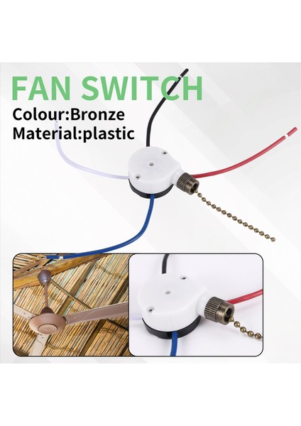 1pcs Tavan Fan Işıkları Switch Zingear ZE-208S E89885 3 Hız 4 Tel Fan Anahtarı Çekme Zinciri Fan Işıkları Anahtarı Bronz (Yurt Dışından) fırsatları