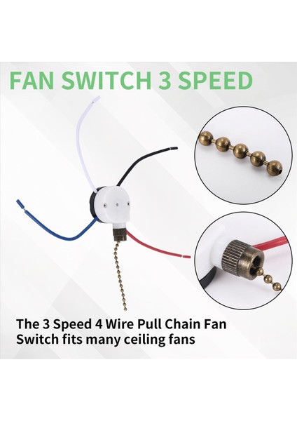 1pcs Tavan Fan Işıkları Switch Zingear ZE-208S E89885 3 Hız 4 Tel Fan Anahtarı Çekme Zinciri Fan Işıkları Anahtarı Bronz (Yurt Dışından) indirimleri