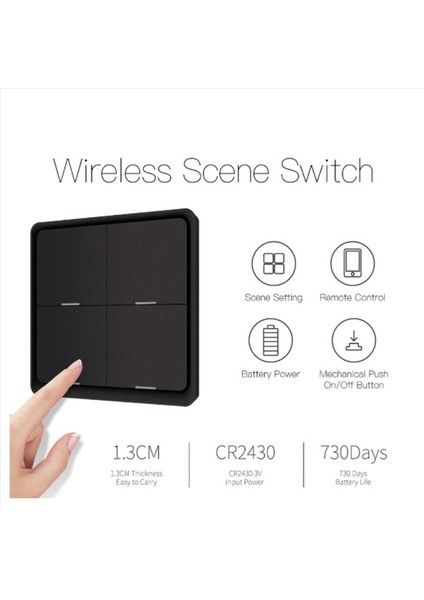 2x 4 Tuya Zıgbee Için Çannı Kablosuz 12 Sahne Anahtarı Push Düğme Denetleyicisi Pil Güçlü Otomasyon Senaryosu Siyah (Yurt Dışından) fiyatları