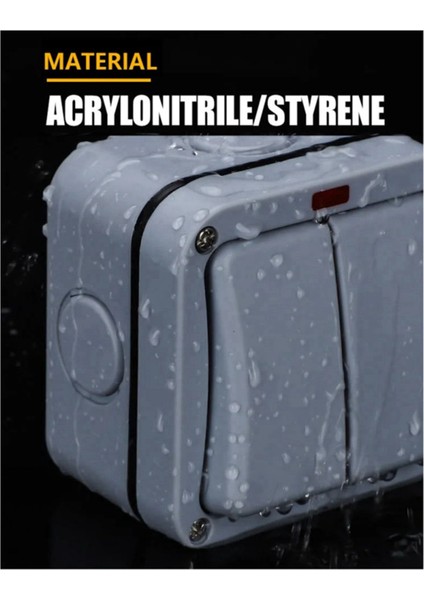 2x IP66 Duvar Elektrik Anahtarı 220V Işık Su Geçirmez Kapalı Güvenlik Düğmesi Pc Güçünde Fikaliye Gecesi (B) (Yurt Dışından) modelleri