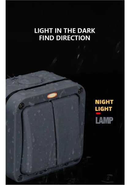 2x IP66 Duvar Elektrik Anahtarı 220V Işık Su Geçirmez Kapalı Güvenlik Düğmesi Pc Güçünde Fikaliye Gecesi (B) (Yurt Dışından) indirimleri