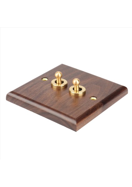 2x Retro Amerikan Endüstriyel Stil Işık Anahtarı Soketi Masif Ahşap Pirinç Geçiş Anahtarı Plakası Antik Evde Kalma Anahtarı (2) (Yurt Dışından) fırsatları