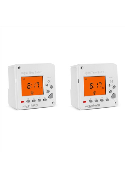 2x Sinotimer TM617-1 Akıllı Arka Işık Büyük Ekran Zaman Kontrol Anahtarı Zamanlayıcı Paneli (Yurt Dışından)