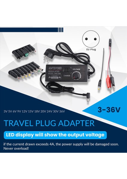 3-36V 4A 144W Evrensel Güç Kaynağı 3V 5V 6V 9V 12V 15V 18V 20V 24V 30V 36V Ayarlanabilir Değişken Anahtarlama Ac/dc Eu Fişi (Yurt Dışından) fırsatları
