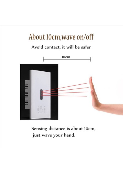 2x Akıllı Işık Anahtarı Duvar Işık Anahtarı Dalgası Kızılötesi Sensör Off On On On Us Fug&#39 Da Dokunca Elektrik Güç (Yurt Dışından) indirimleri