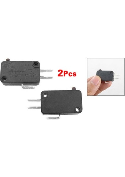 2 Pcs Electric 1no 1nc Kontaklar Push Düğme Mikro Tipi Anahtar Siyah (Yurt Dışından)