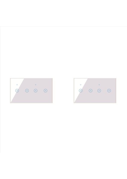 2x Wifi Akıllı Duvar Işık Anahtarı 10A Cam Dokunmatik Panel Kablosuz Interuptiptor 4 Çete Kablosuz Uzaktan Kumanda (Beyaz) (Yurt Dışından)