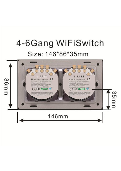 2x Wifi Akıllı Duvar Işık Anahtarı 10A Cam Dokunmatik Panel Kablosuz Interuptiptor 4 Çete Kablosuz Uzaktan Kumanda (Beyaz) (Yurt Dışından) modelleri