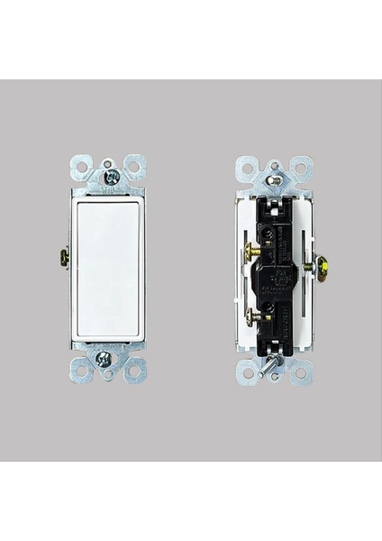 20 Paket Dekoratör Kürek Rocker Işık Anahtarı Tek Kutuplu 3 Telli Topraklama 15A 120V-277V Beyaz (Yurt Dışından) fiyatları