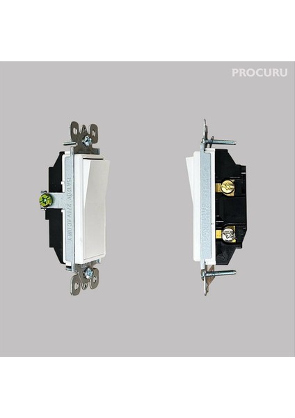 20 Paket Dekoratör Kürek Rocker Işık Anahtarı Tek Kutuplu 3 Telli Topraklama 15A 120V-277V Beyaz (Yurt Dışından) modelleri