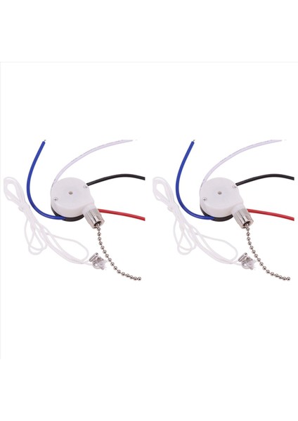 2x Tavan Fan Anahtarı Kiti 3 Hızlı 4 Tel Fan Anahtarı Hız Kontrol Anahtarı ZE-208S Halat Gümüşü ile Tel Anahtar Çekme (Yurt Dışından)