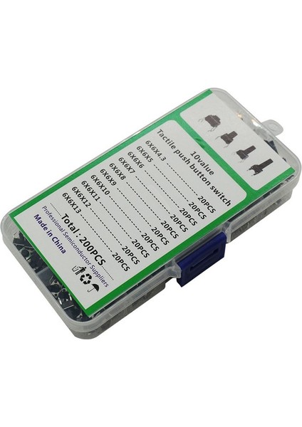 200PCS Hafif Dokunuş Düğmesi Anahtar Anahtarı Kutusu 10 Çeşit Spesifikasyon Ayarlayın (Yurt Dışından) fiyatları