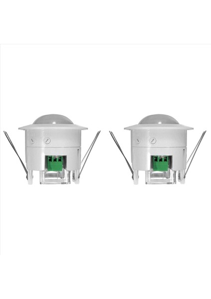2x 110-240V Ac Mini Ayarlanabilir 360 Derece Tavan Pir Kızılötesi Gövde Hareket Sensörü Dedektörü Lamba Anahtarı Beyaz (Yurt Dışından)
