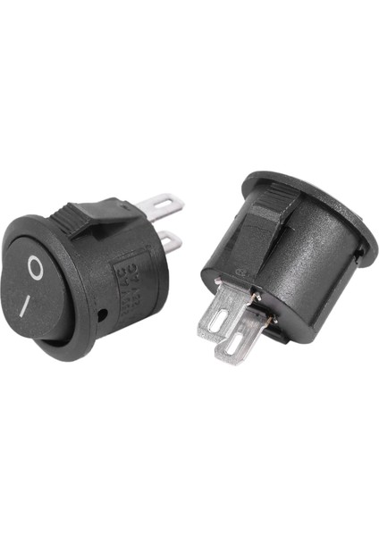 10 Pcs Spst Siyah Düğmesi Aç/kapalı Yuvarlak Rocker Anahtarı Ac 6A/125V 3A/250V (Yurt Dışından) modelleri
