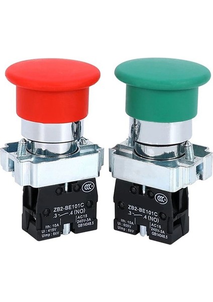 2pcs XB2-BC31C Kırmızı Başı Basma Düğmesi Anahtarı Kendi Kendine Yansımalı Açık Itme Düğmesi Anahtarı Kırmızı (Yurt Dışından) modelleri