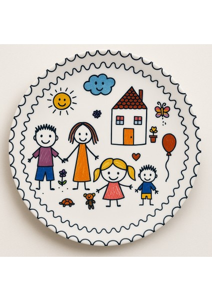Çocuk Desenli Pasta Tabağı 20 cm – 6’lı Set - Renkli Aile Figürlü Tatlı, Pasta Veya Ikram Tabak fiyatları