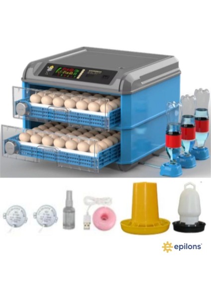 128 Yumurta Kapasiteli Tam Otomatik Kuluçka Makinesi - Civciv, Kaz, Hindi ve Ördek Yetiştiriciliği EPO-128M ( Lisinya )