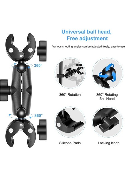 Motosiklet Dualheads Crab Clamp Actıon Kamera Theobar Gopro Spor Aksiyon Kameraları Için Sabit Montaj (Yurt Dışından) indirimleri