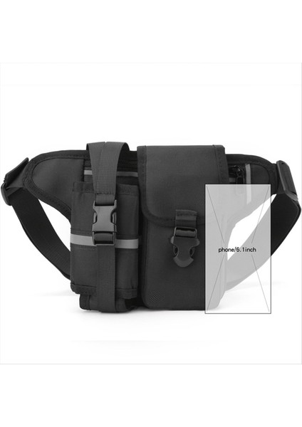 Su Geçirmez Naylon Yürüyüş Fanny Pack Sports Serseri Çantası Şişe Tutucu Telefon Spor Kemer Bel Çantalar Siyah (Yurt Dışından) modelleri