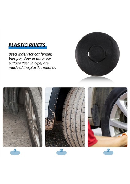 7mm Delikli Plastik Perçinler Bağlantı Elemanı Otomatik Araba Çamurluk Tampon Itme Klipleri 100 Adet (Yurt Dışından) fırsatları