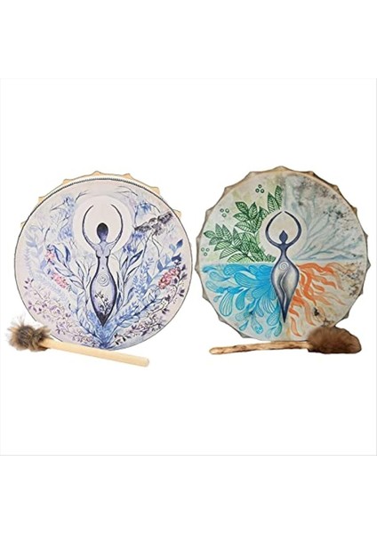 2 Paket Şamanik Davul, Şamanik Davullar Hayatın Manevi Müziği, Davul Çubuklu El Yapımı Şamanik Davullar (Yurt Dışından)