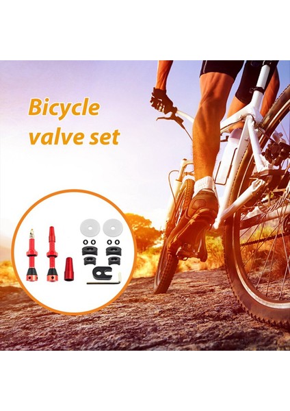Tubeless Hava Valfı, Mountain Road Bike Tubeless Jant Valfleri Için Mtb Set Bisiklet Yedek Parçaları Ek KIRMIZI-44MM (Yurt Dışından) indirimleri