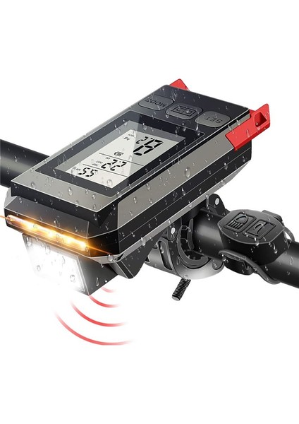 LCD Ekran Hız Gösterimi ve Boynuz USB Şarj Edilebilir Bisiklet Bilgisayarı Dış Mekan Bisikleti Için 4 Bisiklet Far (Yurt Dışından)