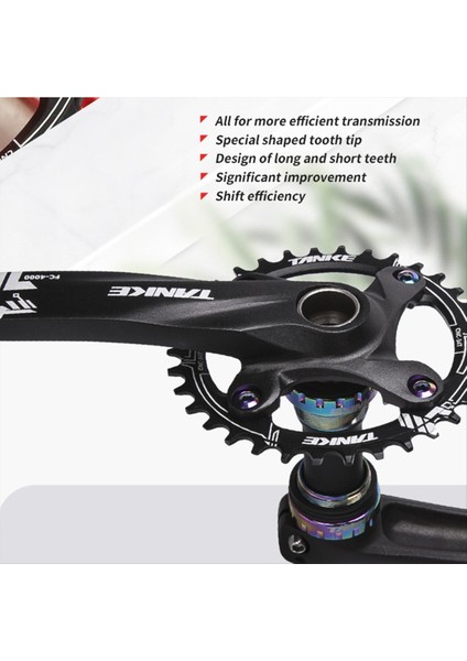 Tanke Crankset 170MM Bisiklet Zincirleme Hollow Entegre Krankset 34T/36T Bisiklet Kare Delik Fincan Krank Siyah (Yurt Dışından) indirimleri
